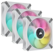 Corsair iCUE ML120 RGB ELITE Premium 120mm PWM Magnetic Levitation Fan White Triple Fan Kit with iCUE Lighting Node CORE