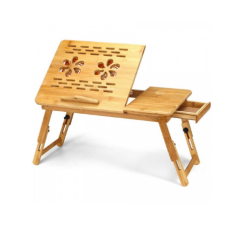 Bamboo Wooden Dual Fan Laptop Cooler Table Desk