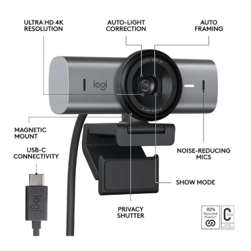 Buy Logitech MX Brio 4K UHD Graphite Streaming Webcam in Bangladesh.
