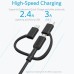 Anker A8436 PowerLine ll 3 in 1 Lightning Charging Cable