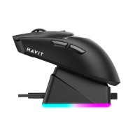 Havit Houyi-M4 Pro X (Multi Mode) Black Gaming Mouse with RGB Charging Dock