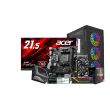 AMD Ryzen 5 5600X Gaming Desktop PC with Monitor