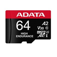 Adata High Endurance 64GB MicroSDXC/SDHC UHS-I Class 10 V30 A2 Memory Card with Adapter