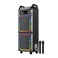 Xtreme Thunder 80W Bluetooth Black Multimedia Speaker With Remote & 2 Wireless Microphone